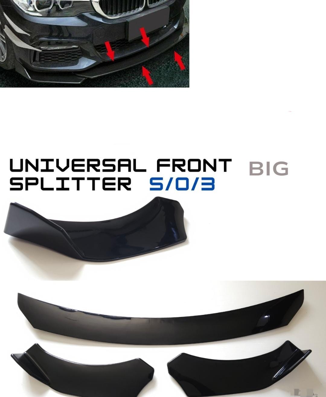 Universal big front bumper splitters, image 1