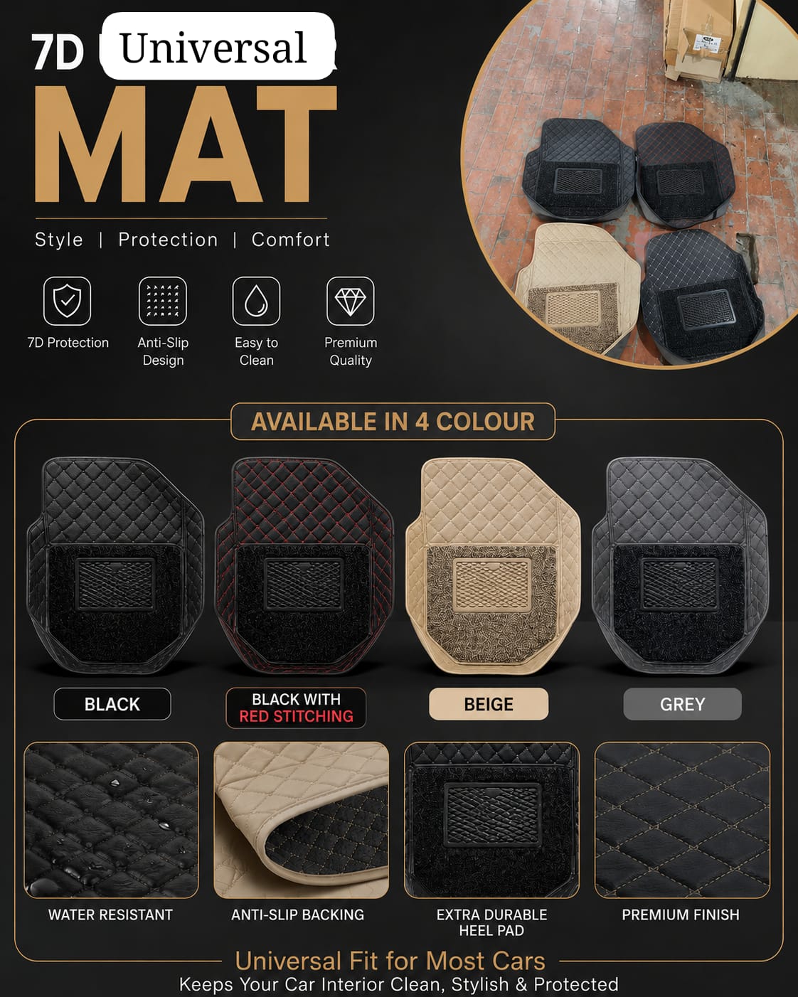 7D Universal Car Floor Mats
