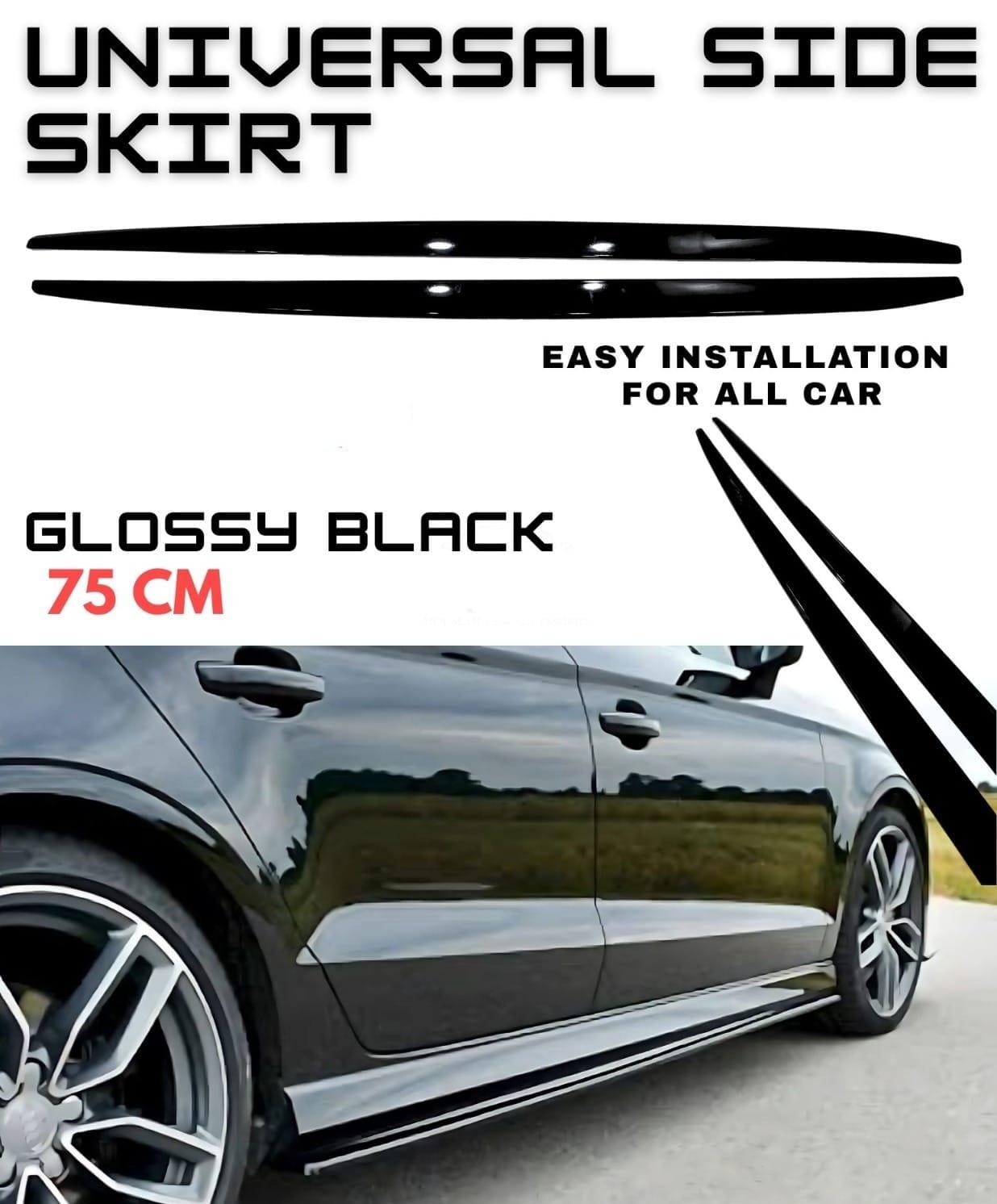 Universal Side Skirt – Gloss Black 75cm, image 1